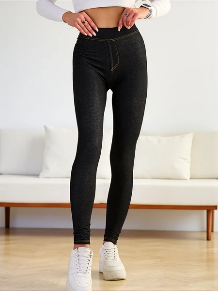 Bellissima Elegante Leggings Fekete Színben