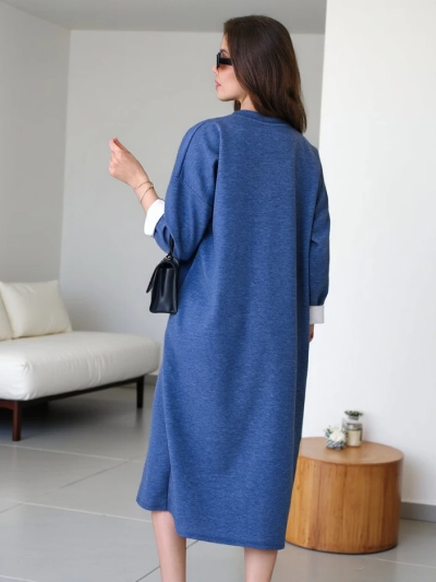 Royalfashion Női midi szövetruha, oversized virággal