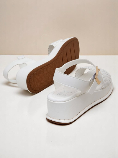 Királyi divat női platform szandál fonott pánttal Fiolle