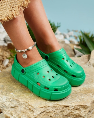 Royalfashion Sötétzöld női gumi flip-flop Kooranza