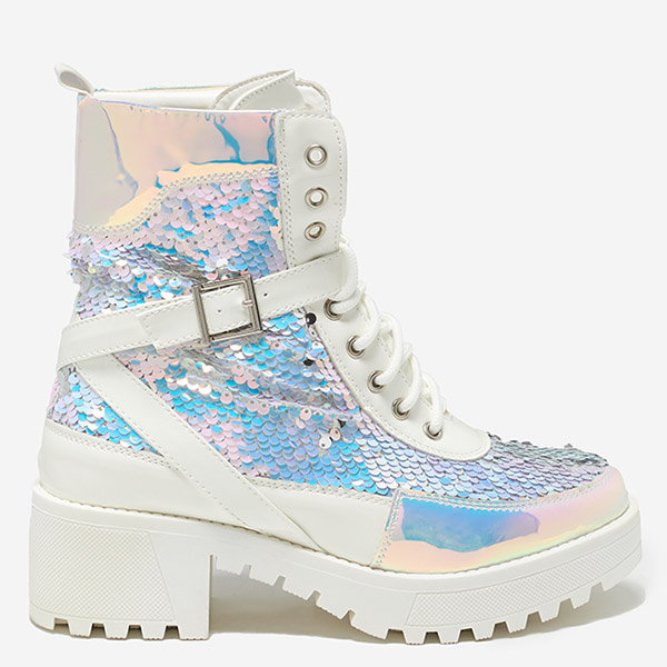 Fehér női csizma flitterekkel az Impresa -tól - Cipő