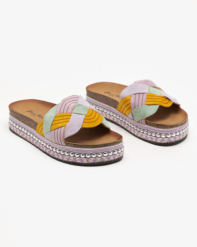 Lila női papucs vastag talpon Cekolina - Lábbeli