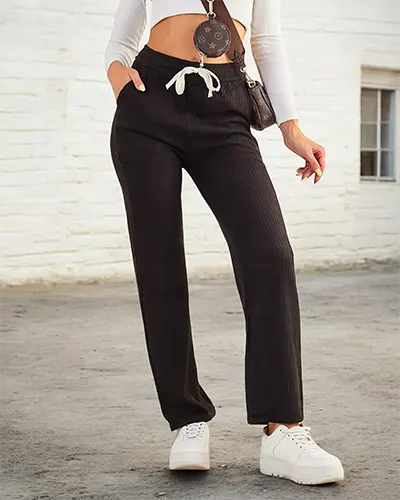 Royalfashion Női széles bordázott nadrág PLUS SIZE