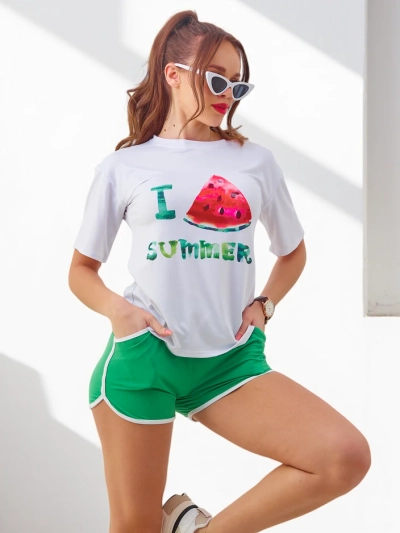 Royalfashion Női sport szett pólóval és rövidnadrággal Dinnye