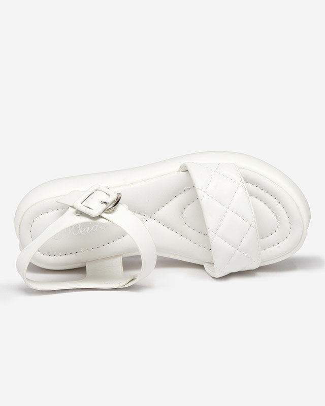 OUTLET Női eco bőr steppelt ékszandál fehér Baloui színben - Lábbeli