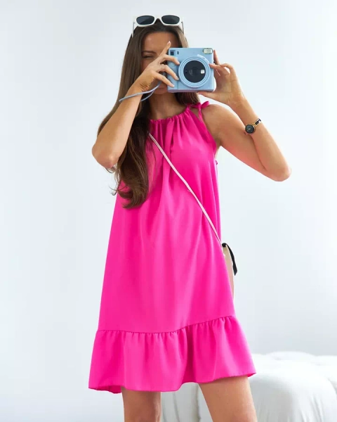 Royalfashion Fukszia miniruha fodros fodorral