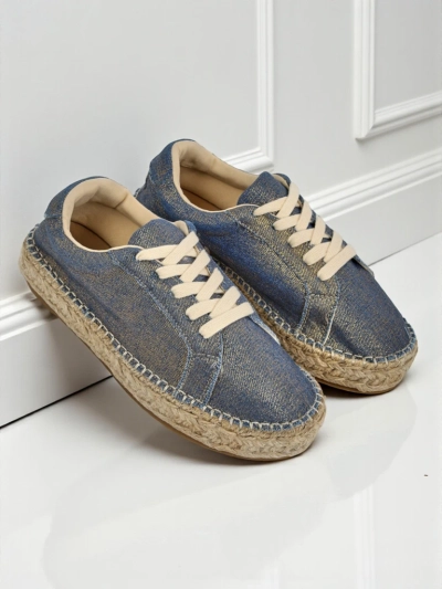 Aurelia Denim Espadrillos – női lapos sarkú szövet tornacipő