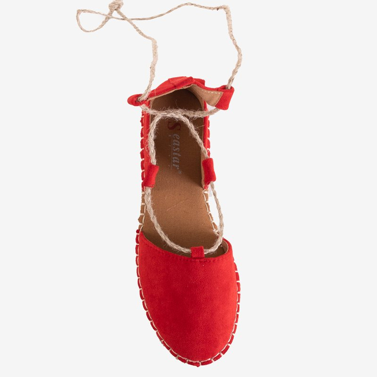 Asoria női piros kötött espadrilles - cipő