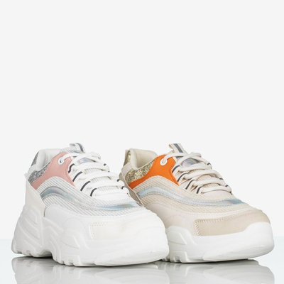 Białe sportowe buty damskie na platformie Seyoella - Obuwie