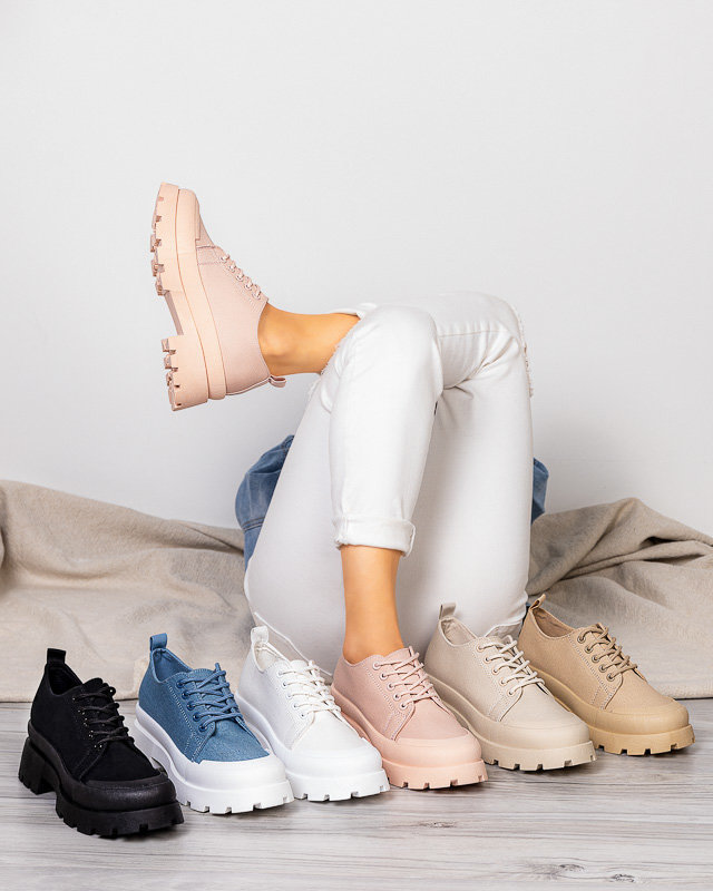 OUTLET Női rózsaszín fűzős fűzős cipő Rozia - Lábbeli