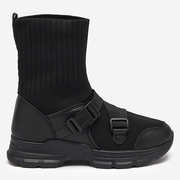 OUTLET Női fekete magasszárú tornacipő Cerini díszítéssel - Lábbeli