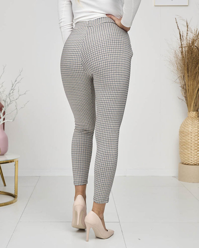 Sárga-fekete női kockás teggings- Ruházat