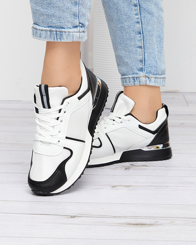 Fehér női sportcipő fekete Ruby betétekkel - Cipő