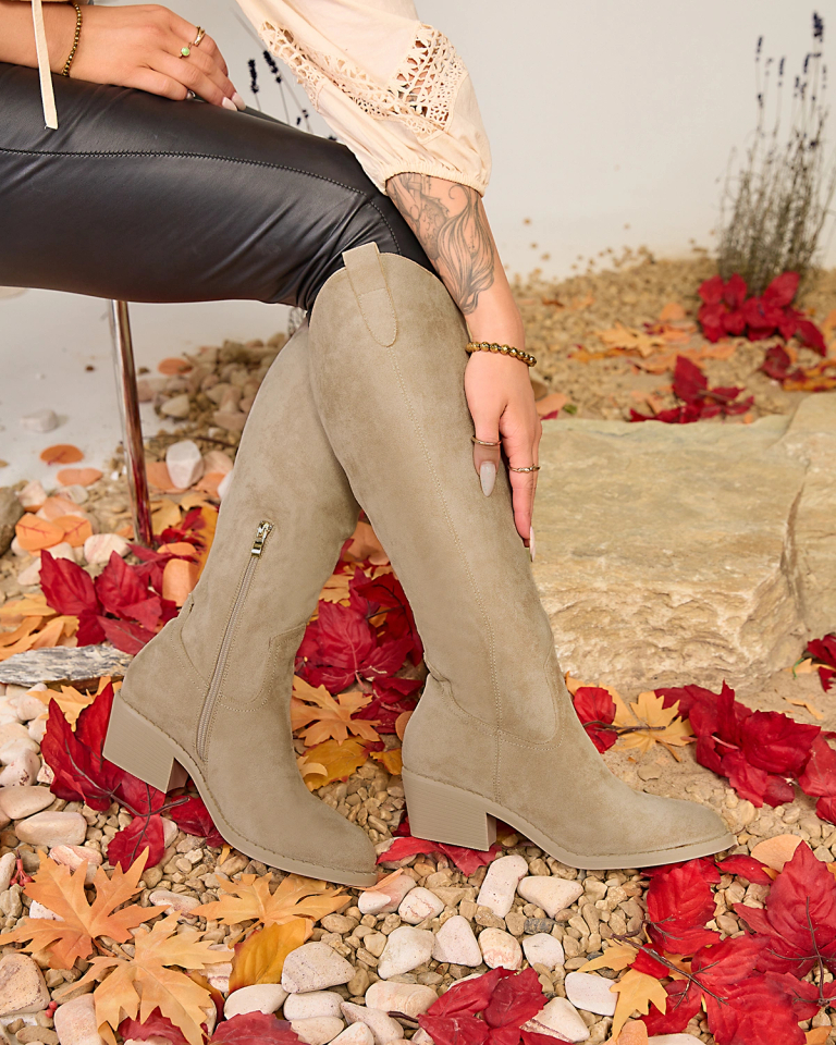 Royalfashion Bézs női szigetelt csizma Comfy Elegance