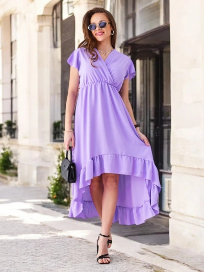 Royalfashion Női midi ruha aszimmetrikus szegéllyel