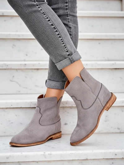 Royalfashion Kowboy-stílusú bokacsizma fedett cipelő talppal Kék kő