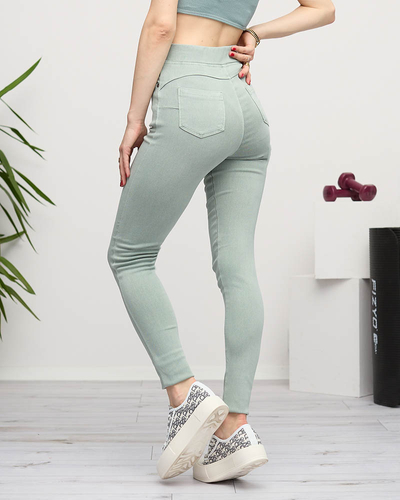 Női zöld treggings- Ruházat
