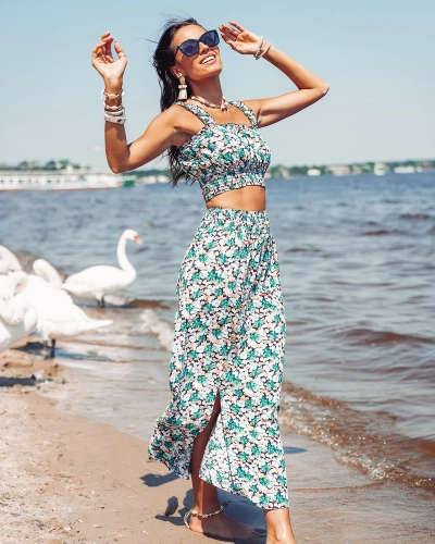 Royalfashion Mint női szett virágmintával