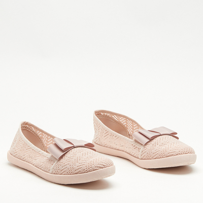 OUTLET Rózsaszín áttört tornacipő Nadin masnival - Lábbeli