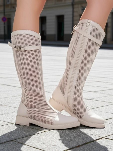 Royalfashion Magas perforációs női bokacsizma Ovittole