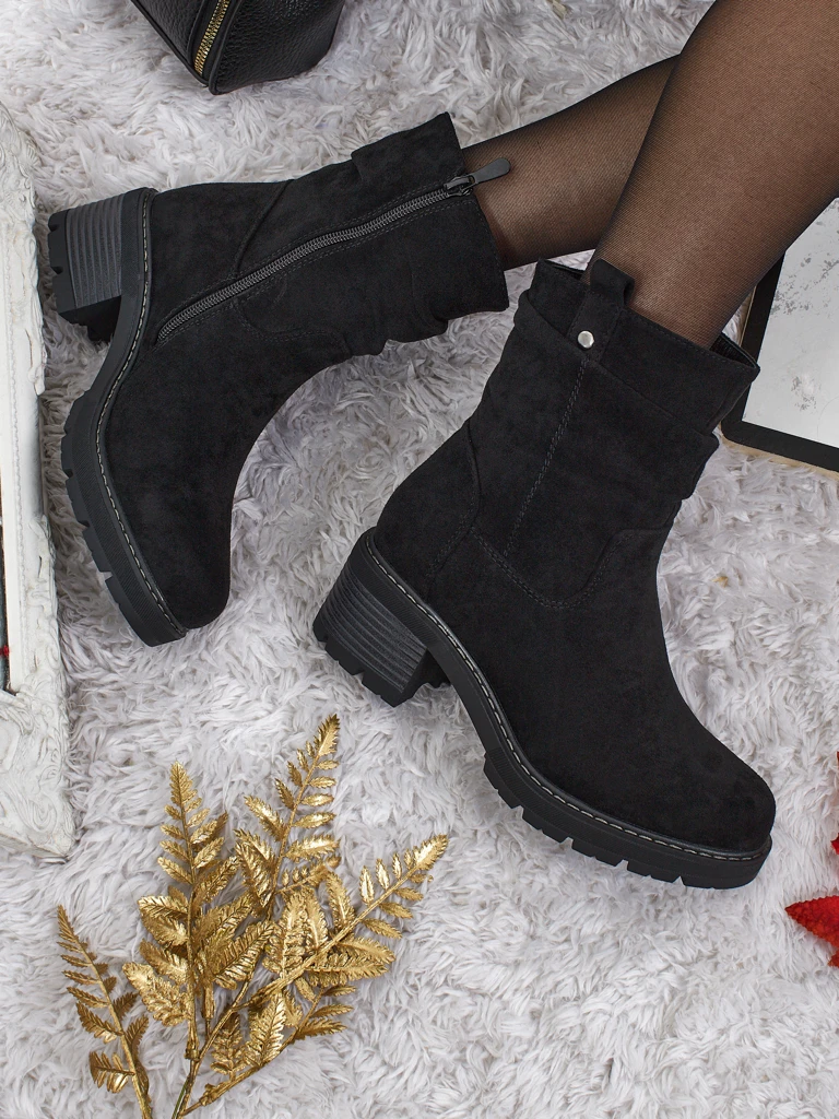 Magas szárú női öko velúr bokacsizma Carmine