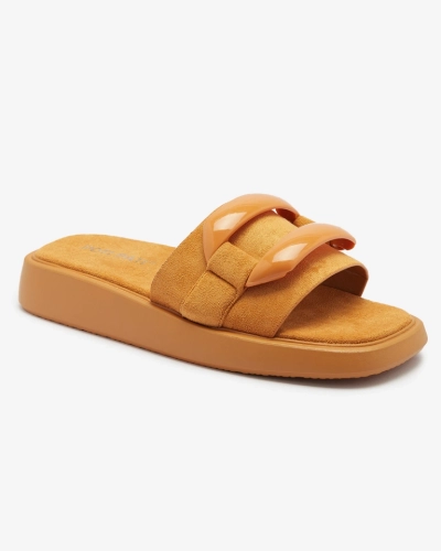 Barna női flip-flop öko-szarvasbőrből Omve - Lábbeli