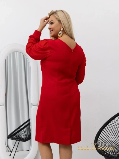 Elegáns női mini ruha hálós ujjakkal Evilla