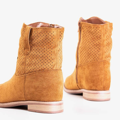 Barna cowboy csizma fedett ékkel Taize - Lábbeli