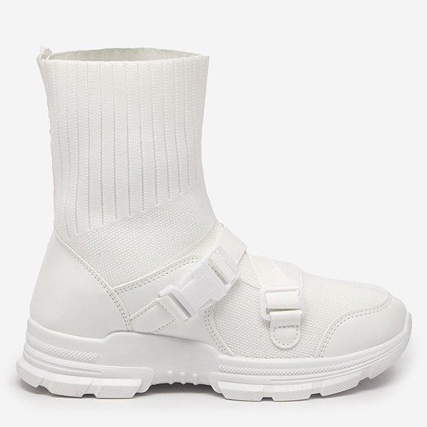 Női fehér magasszárú edzőcipő Cerini díszítésekkel - Lábbeli