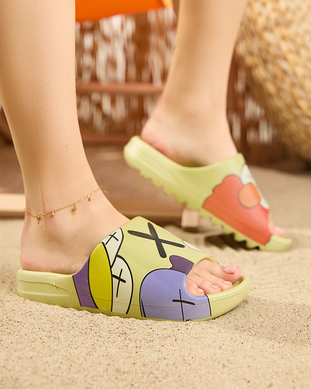 OUTLET Zöld női papucs az Elminotól - Cipők