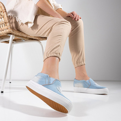 Kék női tornacipő a Boatik platformon - lábbeli