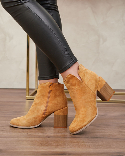 Royalfashion Camel női Teascir tűsarkú csizma