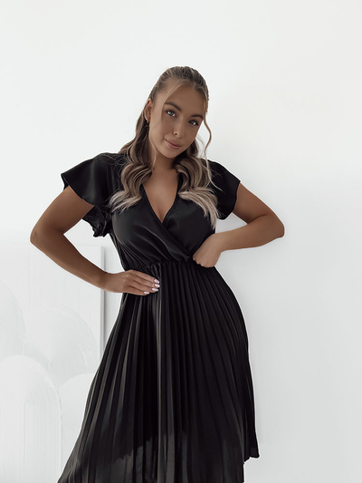 Royalfashion Női pliszírozott midi ruha