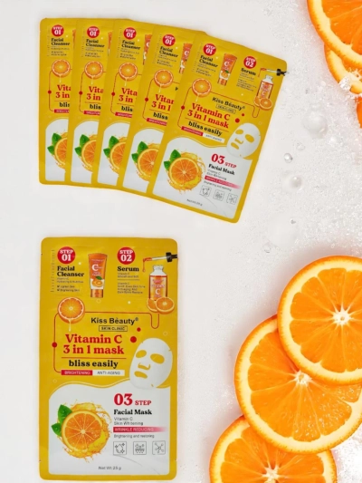 3 az 1-ben maszk – 1 arctisztító, 2 szérum, 3 ragyogást adó maszk C-vitaminnal