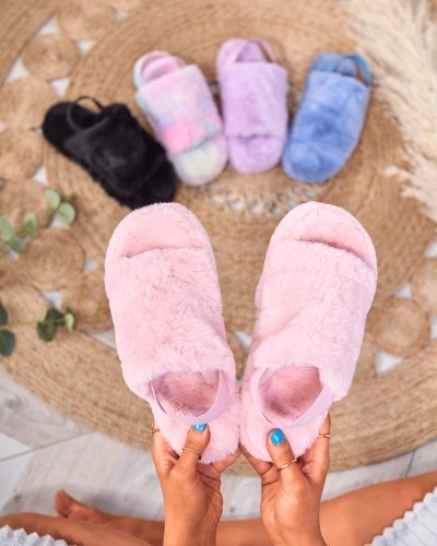 Royalfashion Rózsaszín női szőrme papucs Nabres