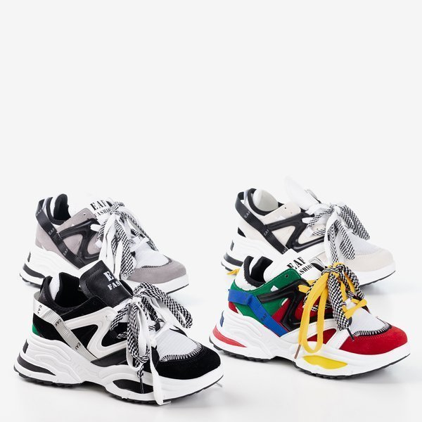 OUTLET Többszínű női tornacipő vastag talppal Eafi - Lábbeli