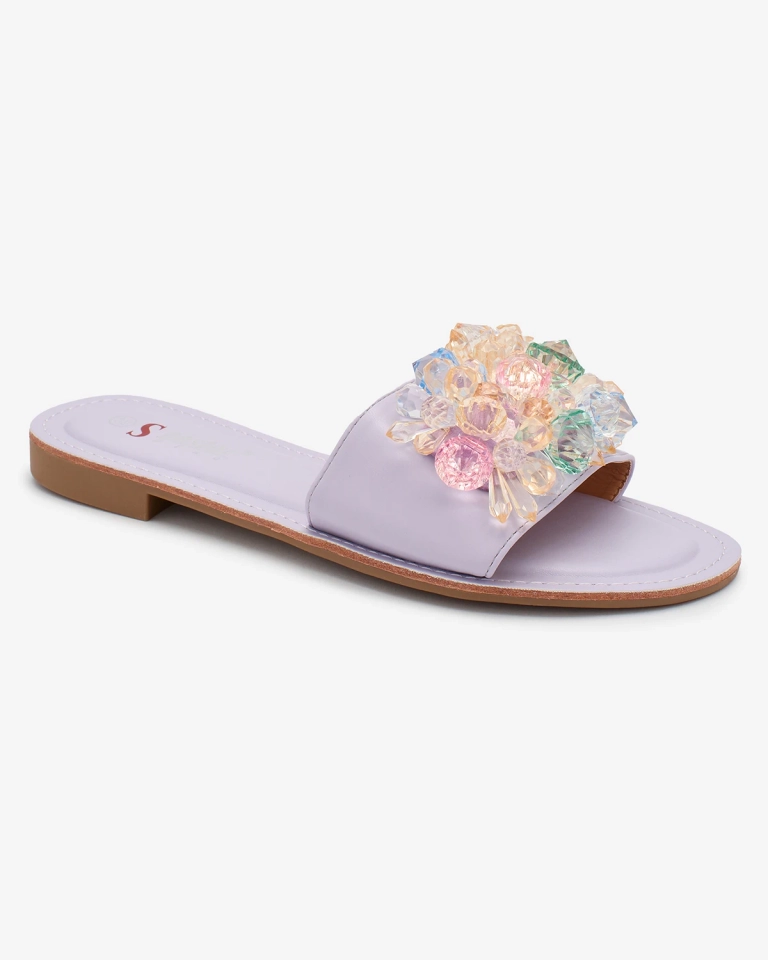 Royalfashion Lila női flip-flop színes kristályokkal Bling Breeze