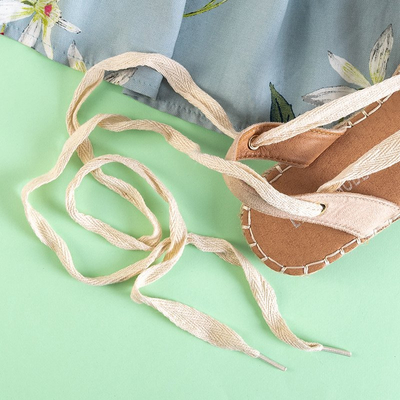 OUTLET Kötött bézs espadrillák Ninah - Cipők