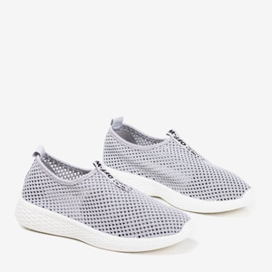 Szare sportowe buty damskie typu slip - on Poliea - Obuwie