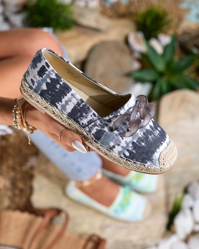 Royalfashion Fekete női espadrilles nyomott Serffio