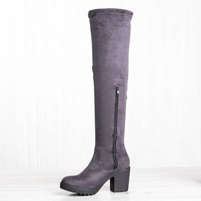 OUTLET Szürke csizma egy magasabb oszlopon Moccalinea - Lábbeli