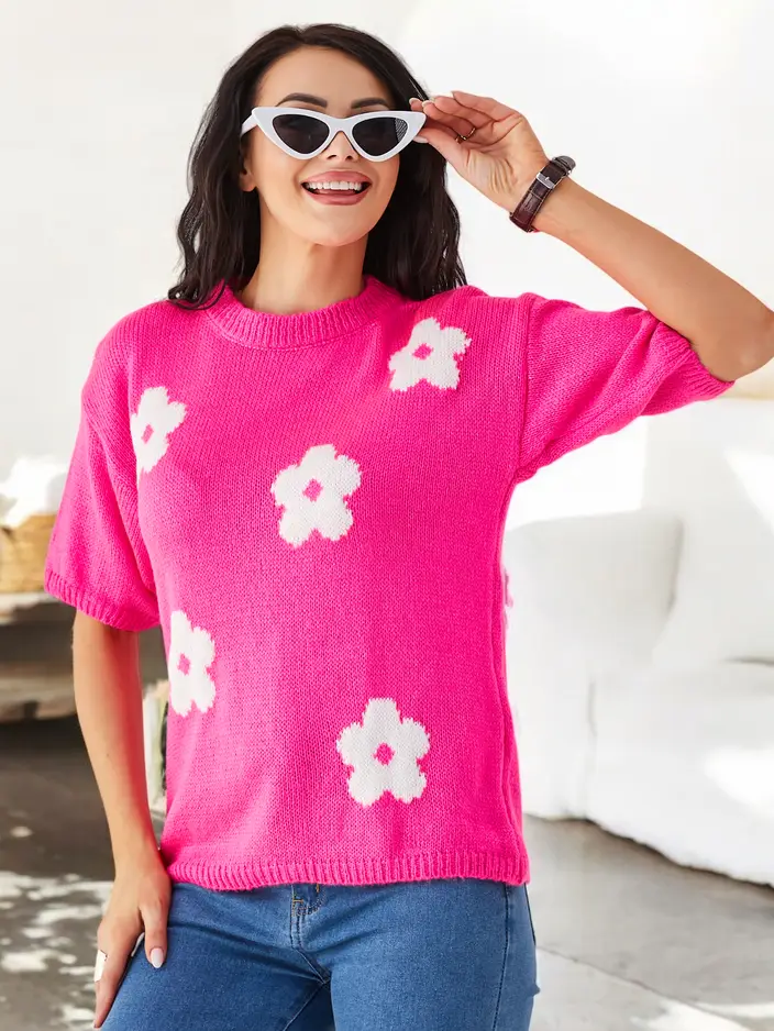 Royalfashion Női virágos pulóver