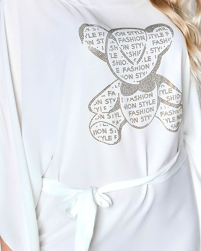 Női Teddymackó tunika fehér színben- Ruházat