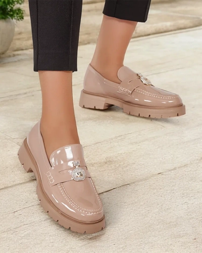 Royalfashion Női lakkozott mokaszin Bemies