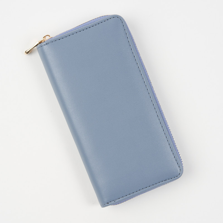 Ökológiai bőrből készült nagy kék női pénztárca - Kiegészítők