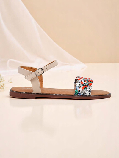 Royalfashion Női lapos talpú ColorStrap szandál