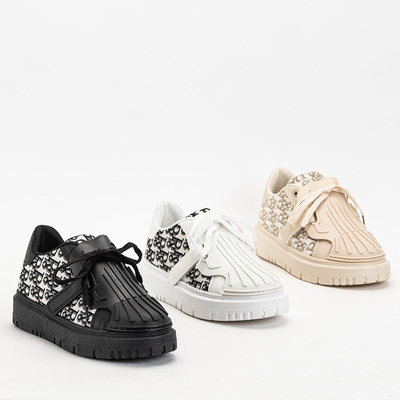 Női fekete sportcipő Ibibis mintával - Lábbeli