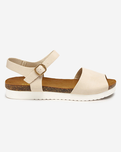 OUTLET Női bézs lapos szandál Astreas - Lábbeli