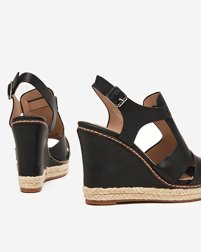 Fekete női magas ékszandál Clack - Cipők