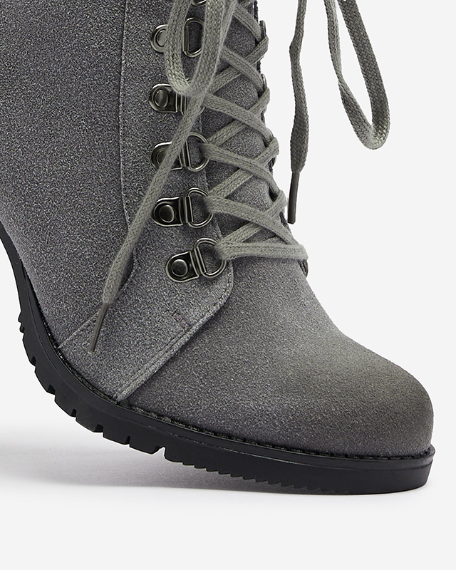 Szürke női magas szárú csizma Fareffi- Footwear